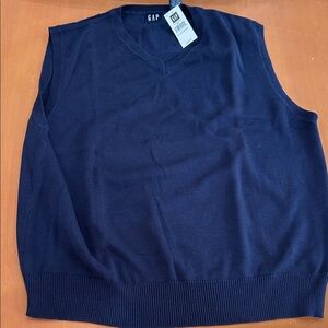 GAP Men's Navy Blue V-Neck Sweater Vest